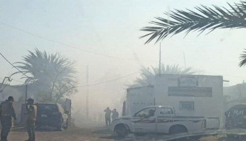 وزير الداخلية يشعل النيران في مبنى وزارة الداخلية بعدن لإخفاء فساده