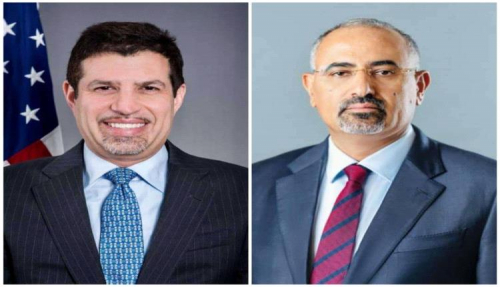 الزبيدي يؤكد لسفير أمريكا.. حرية الملاحة في الأحمر والمندب تستلزم القضاء على الحوثي