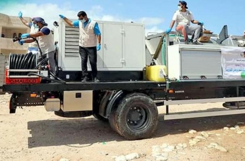 ترحيب شعبي بحملة هلال الإمارات لتعقيم ذوباب بتعز