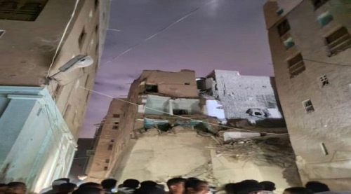 انهيار منزل بمدينة شبام التأريخية بوادي حضرموت