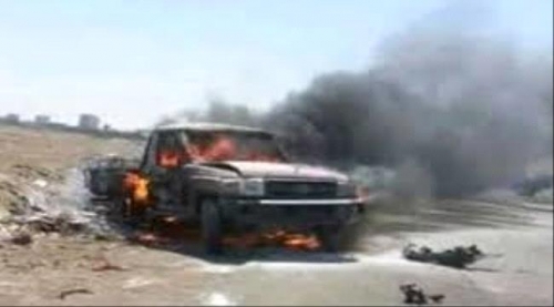 بكمين محكم : المقاومة الجنوبية تستهدف طقم يحمل عناصر ارهابية بالمحفد