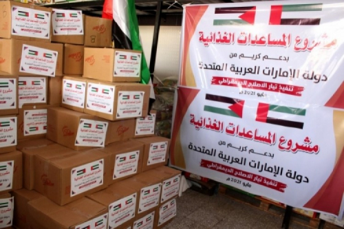 الإمارات ترسل 960 طنا من المواد الغذائية العاجلة لنحو 20 ألف أسرة فلسطينية