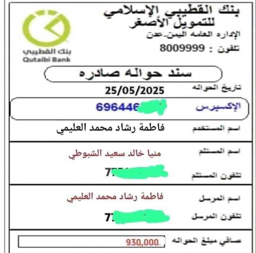 متظاهرو النازحين في عدن في إجازة بتعز والممول فاطمة رشاد العليمي(وثيقة)
