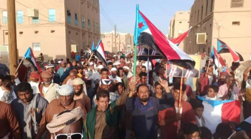 مسيرات سلمية في مدن وادي حضرموت تجدد مطالبها برحيل قوات المنطقة الاولى