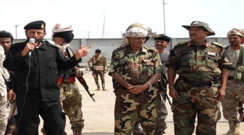  قائد المقاومة الجنوبية اللواء الحالمي يتفقد لواء النخبة الشبوانية في عدن