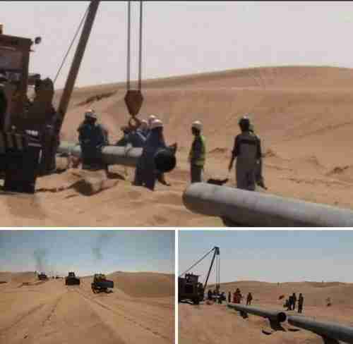 بطول 80 كيلومترا ... بصمت مطبق تتم عملية مد أنبوب نفطي في شبوه 