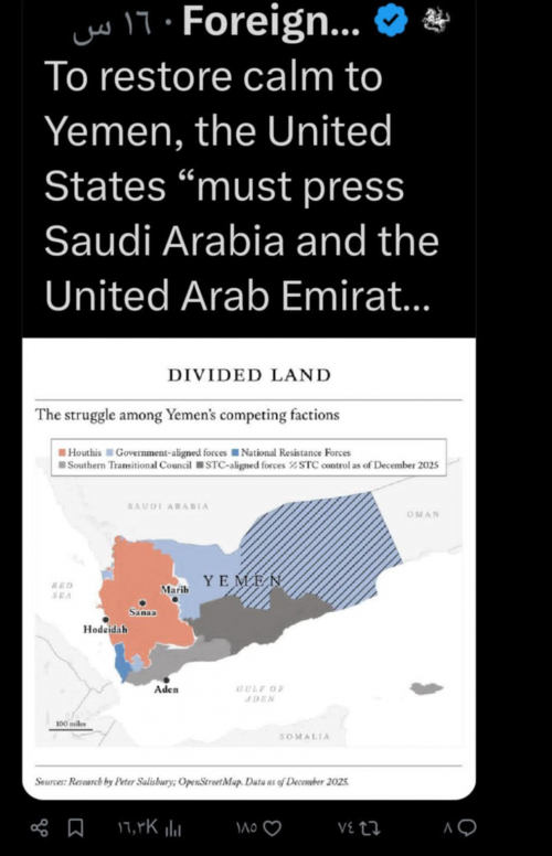 فورين أفيرز: التحولات في اليمن تعترف بالقوة الجنوبية ومعادلة جديدة للأمن الإقليمي
