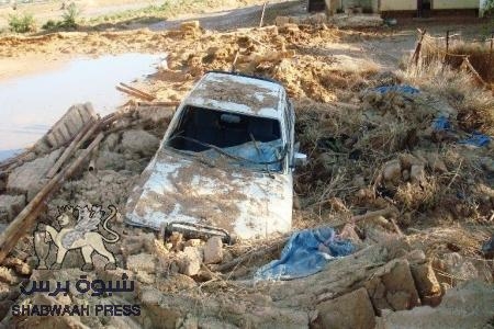 سيول وفيضانات 2008م في حضرموت (69) حالة وفاه وتضرر (12) ألف منزل (صور)