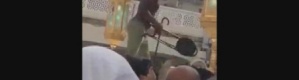 بالفيديو.. أفريقي يحطم أنوار &lsquo;&lsquo;حجر إسماعيل&lsquo;&lsquo; بالحرم المكي .. والشرطة تضبطه