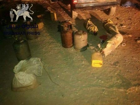 ‘‘شبوه برس‘‘ ينشر صور المواد المتفجرة في السيارات المفخخة في مسشفى عتق .