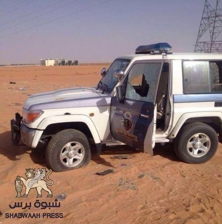 شبوه برس : ينشر صور قتلى القاعدة وسيارتي الأمن السعودي و المهاجمين