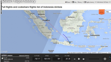 فقدان الإتصال بطائرة بين اندونيسيا وسنغافورة على متنها 162 راكبا