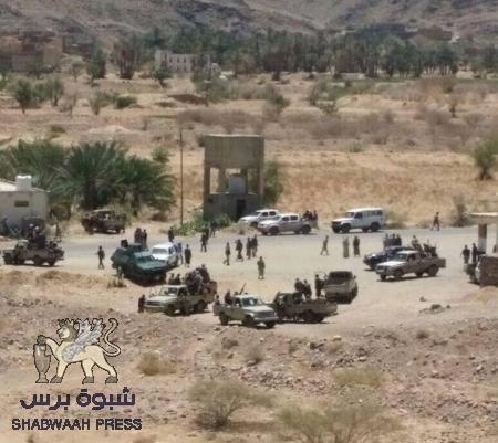 احراق أطقم وعربات مدرعة للحوثيين في بيحان بشبوه