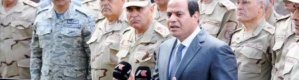 السيسي لقادة الجيش: مصر لن تتخلى عن أشقائها وحماية &lsquo;&lsquo;باب المندب&lsquo;&lsquo; قضية أمن قومي