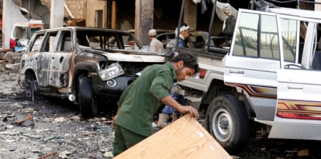الحوثيون يجرفون ‘‘الصالة الكبرى‘‘ بعد مطالبات بتحقيق دولي