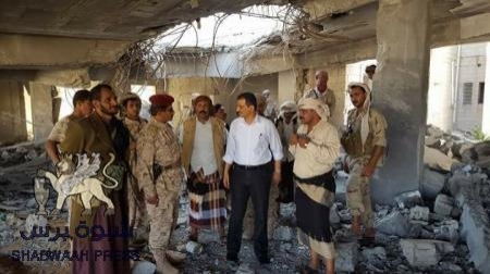 محافظ شبوة يطلع على حجم الأضرار التي لحقت بمشروع المستشفى العام للمحافظة جراء حرب المليشيات