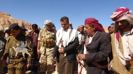 محافظ شبوة لملس : البنك المركزي سوف يشتغل خلال الأيام القادمة ويشيد بأهالي الغيل بالروضة