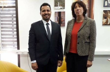 عضو هيئة رئاسة الانتقالي الحالمي يلتقي سفيرة هولندا باليمن