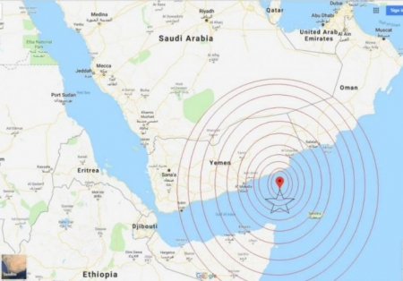 زلزال بقوة 6.2 درجة قبالة سواحل حضرموت