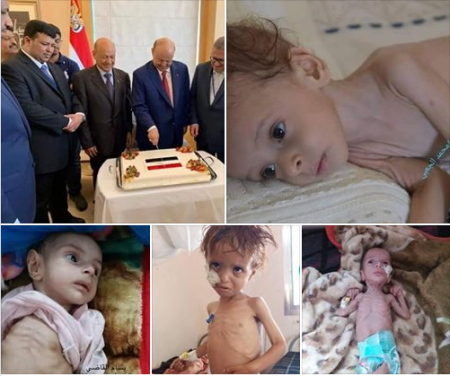 بلد يموت شعبه جوعا ورئيس وشلته يحتفلون في نيويرك بسفه مقزز